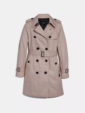 COACH Classic Women's Double-Breasted Trench Coat - Light Beige/Pastel Like New